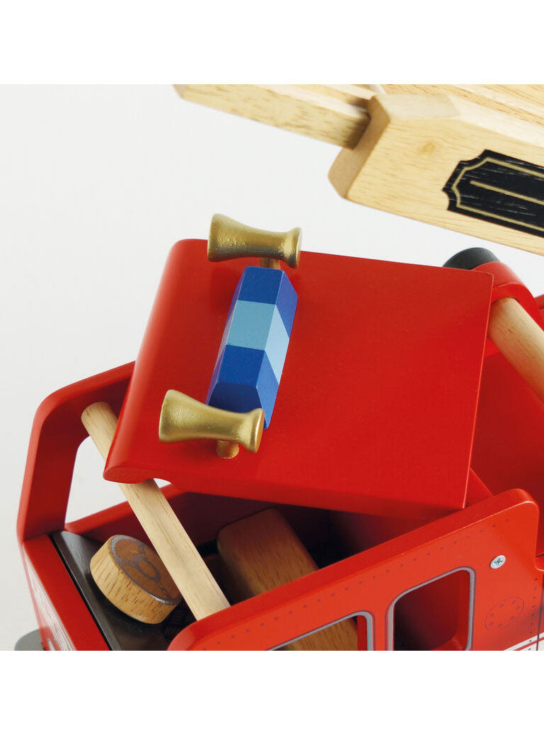 Wooden Fire Engine Kids Toy Set - Close Image 1