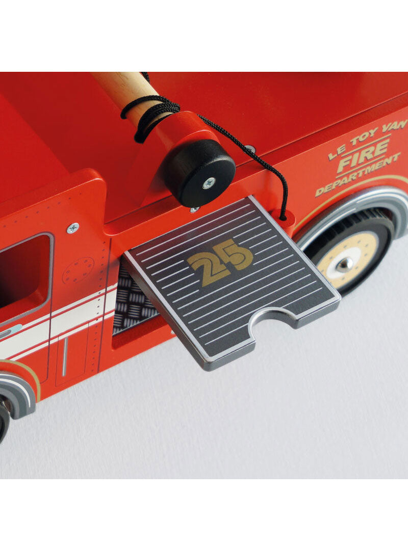 Wooden Fire Engine Kids Toy Set - Close Image 2