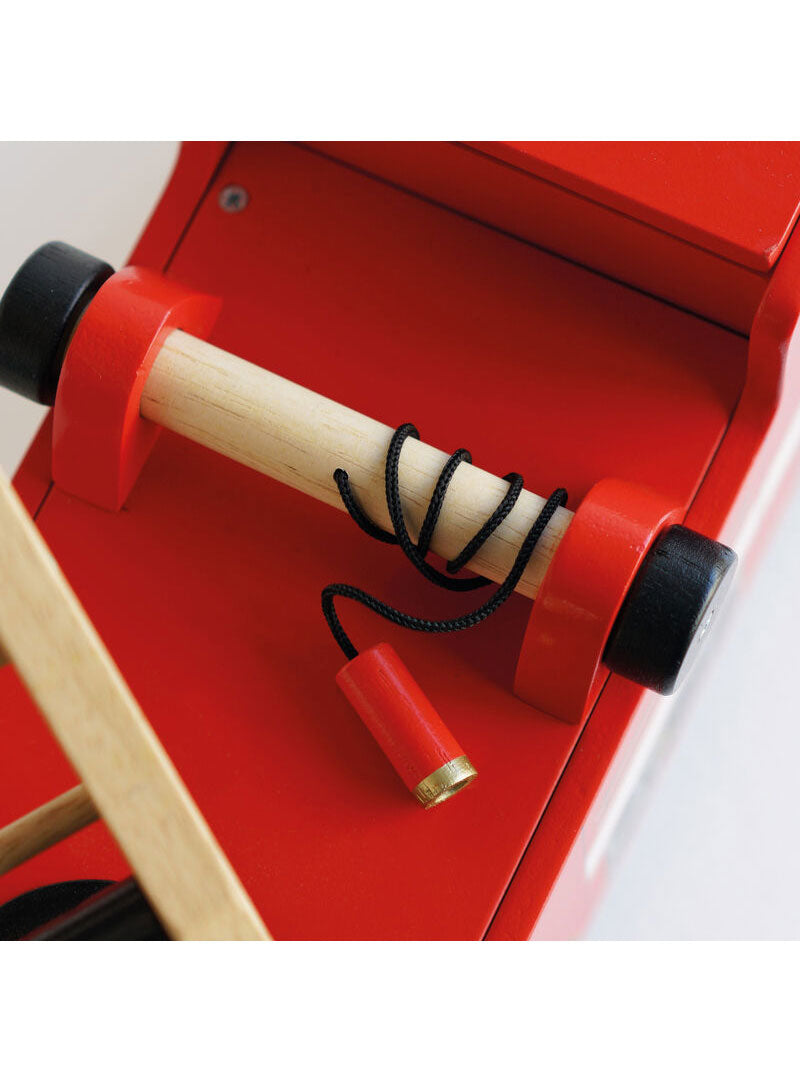 Wooden Fire Engine Kids Toy Set - Close Image 3