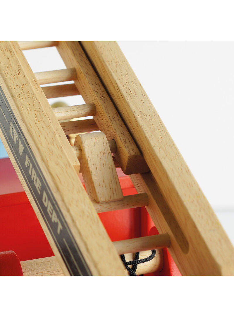 Wooden Fire Engine Kids Toy Set - Close Image 4