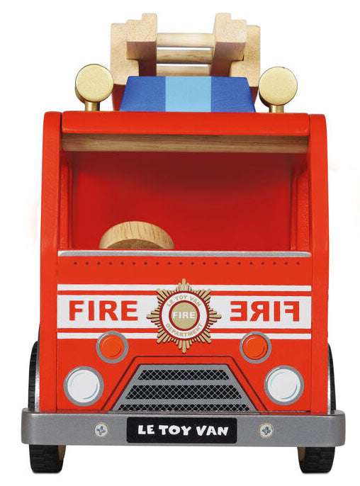 Wooden Fire Engine Kids Toy Set - Front Image