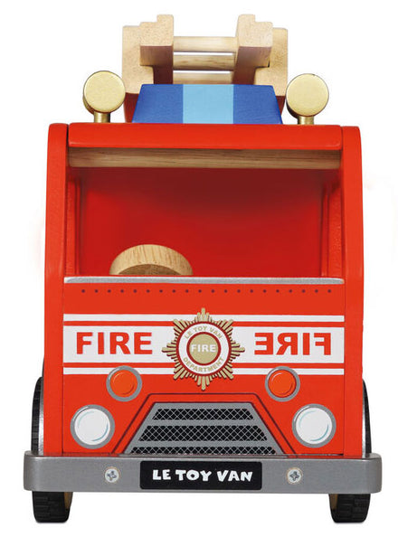 Wooden Fire Engine Kids Toy Set - Front Image