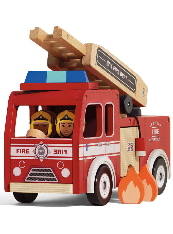 Wooden Fire Engine Kids Toy Set - Main Image