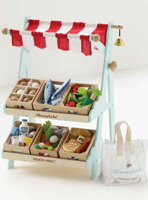 Wooden Table Top Market Stall with Crate
