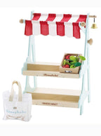 Wooden Table Top Market Stall with Crate