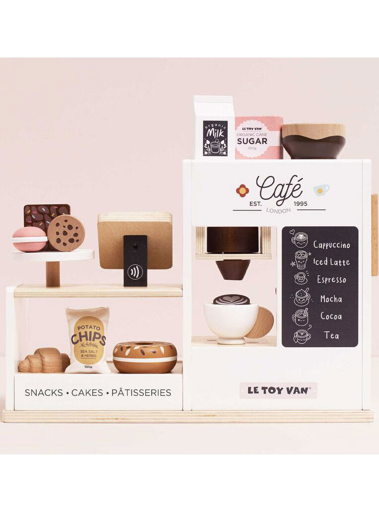 Wooden Tabletop Cafe Kids Toy Set - Back Image