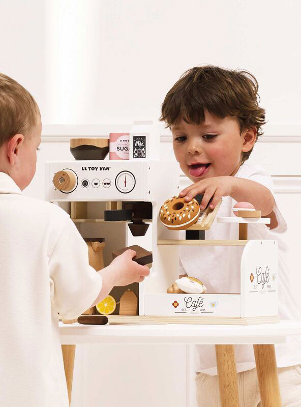 Wooden Tabletop Cafe Kids Toy Set - Lifestyle Image 1