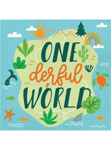 World Adventure 16 Pack Lunch Napkins - Main Image