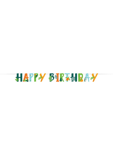 World Adventure 203cm Happy Birthday Banner - Main Image