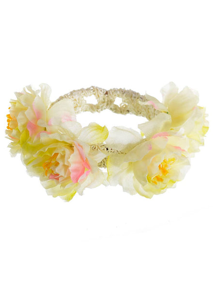 Creamy Yellow 1970's Hippie Costume Bracelet