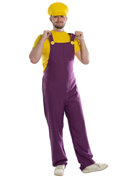 Yellow and Purple Plumber Mens Costume