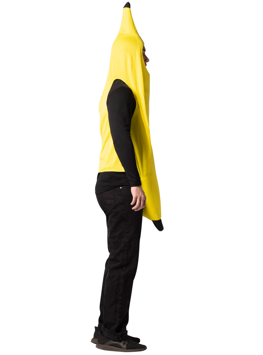Yellow Banana Novelty Adults Fruit Costume - Side Image