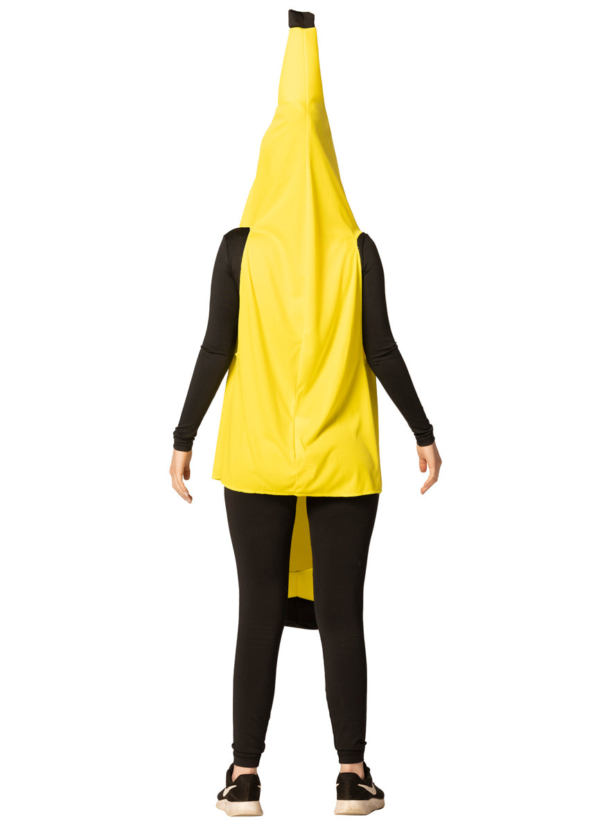 Yellow Banana Novelty Teen Fruit Costume - Back Image
