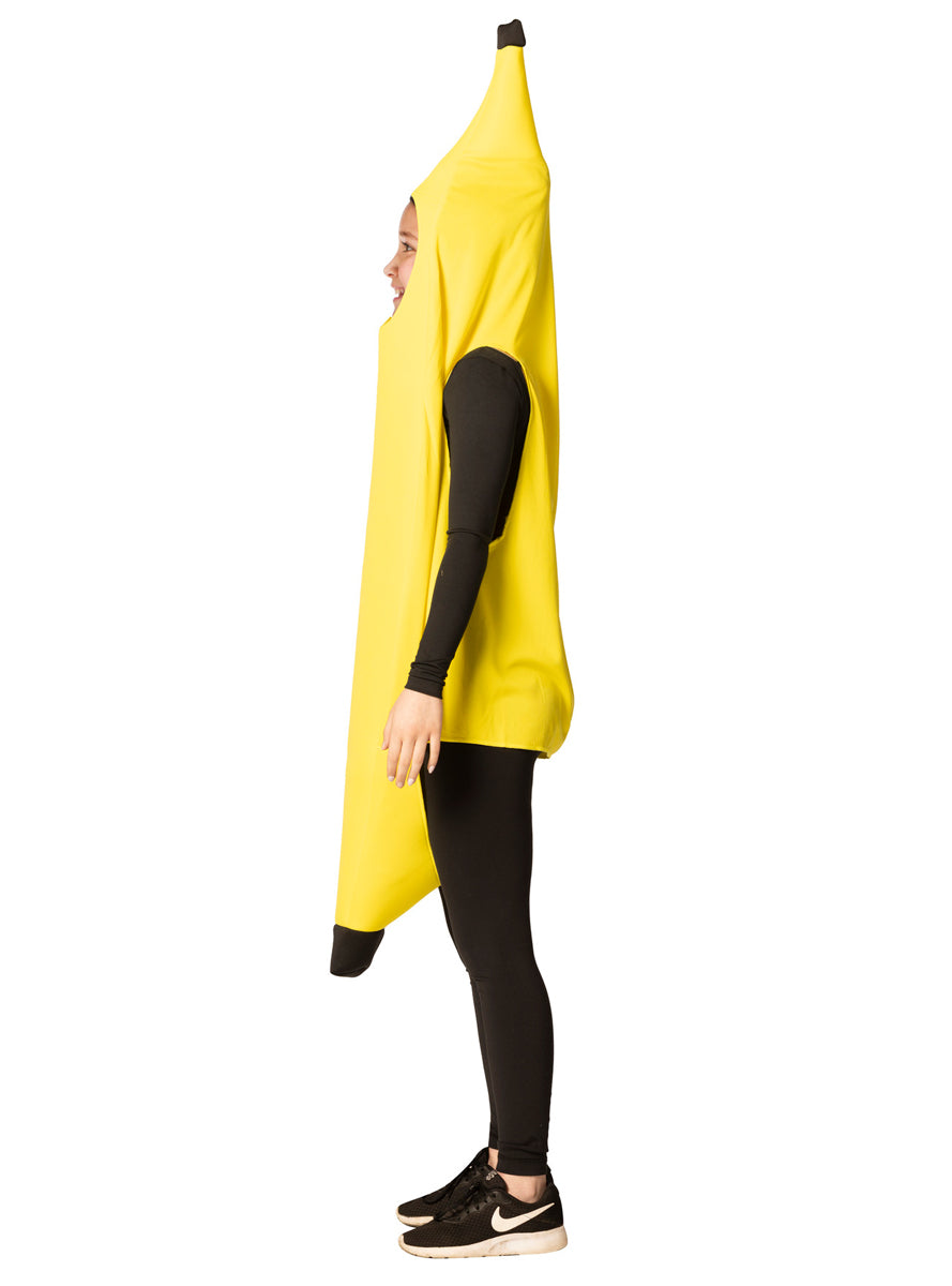 Yellow Banana Novelty Teen Fruit Costume - Side Image