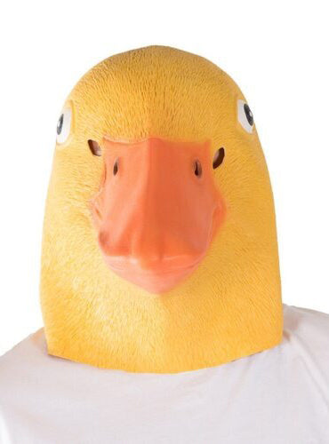 Yellow Duck Adults Full Head Latex Costume Mask - Alternative Image