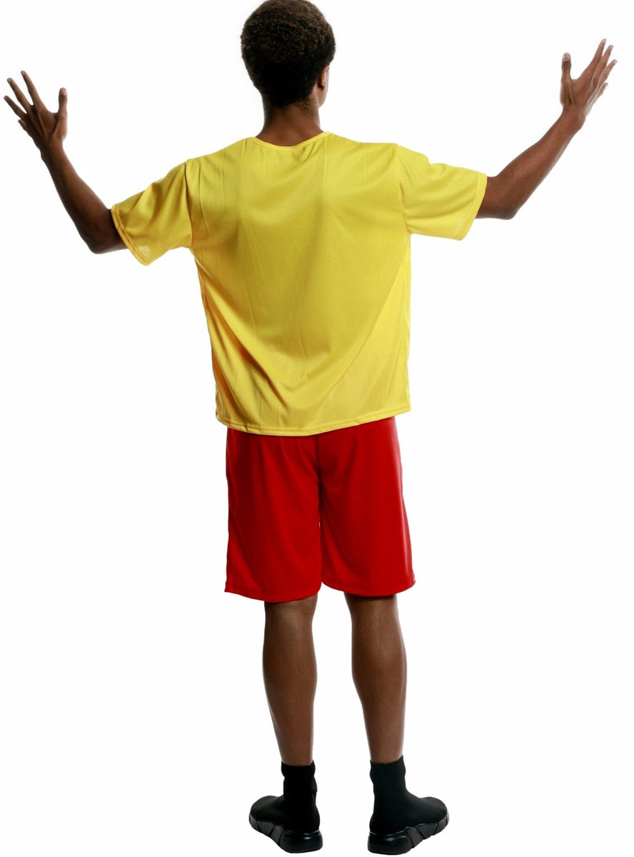 Yellow Baywatch Mens Lifeguard Costume - Back Image