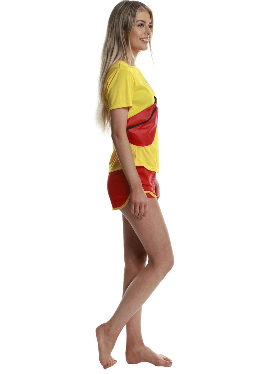 Yellow Lifeguard Plus Size Womens Baywatch Costume - Side Image