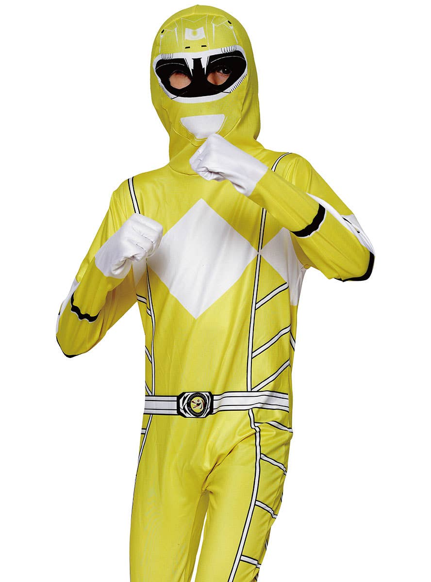 Boys Yellow Power Ranger Costume Jumpsuit