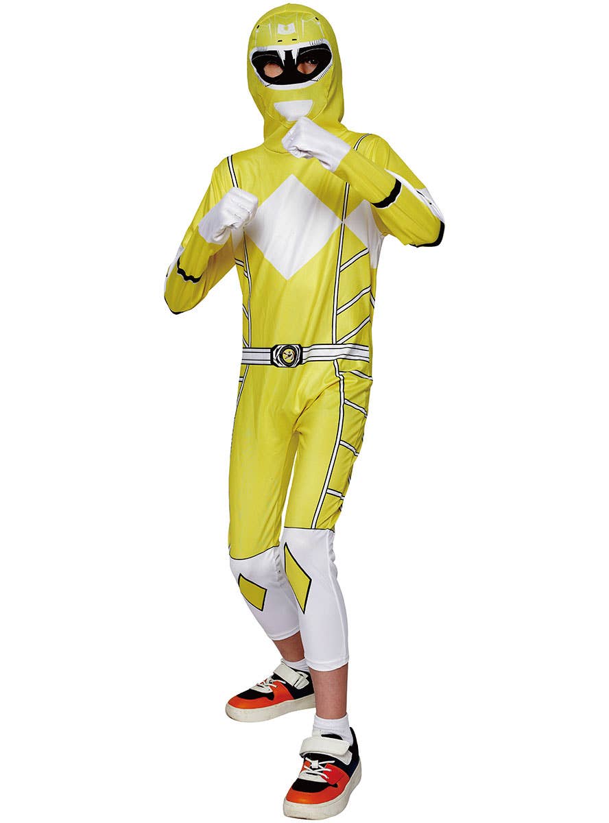 Boys Yellow Power Ranger Costume Jumpsuit