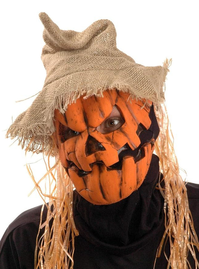 Zagone Studios Mens Deluxe Smashing Jack Orange Pumpkin Latex Halloween Mask - Main Image