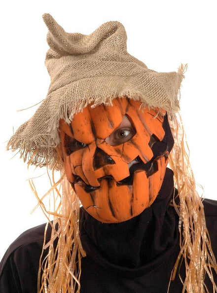 Zagone Studios Mens Deluxe Smashing Jack Orange Pumpkin Latex Halloween Mask - Main Image