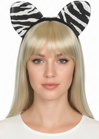 Zebra Print Adults Animal Costume Ears - Main Image