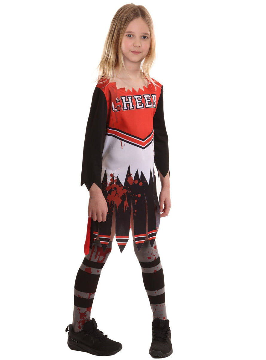 Zombie Cheerleader Girls Halloween Costume - Alternative Image 2