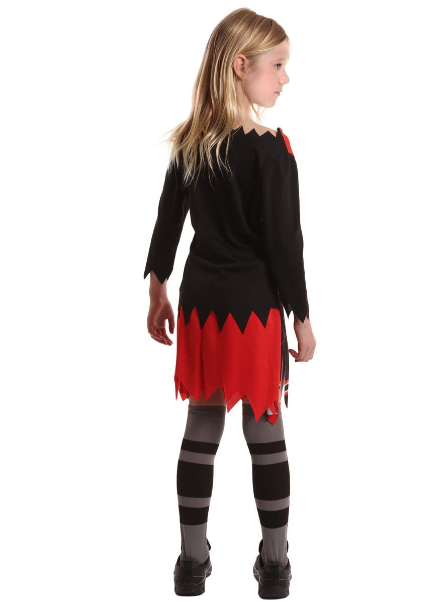 Zombie Cheerleader Girls Halloween Costume - Back Image 2