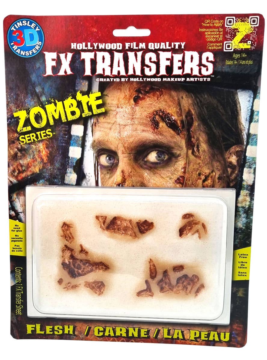 Zombie Wounds and Decay Realistic 3D Water Activated Special FX Prosthetic