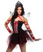 Women's Red and Black Evil Fairy Halloween Costume Close Front Image