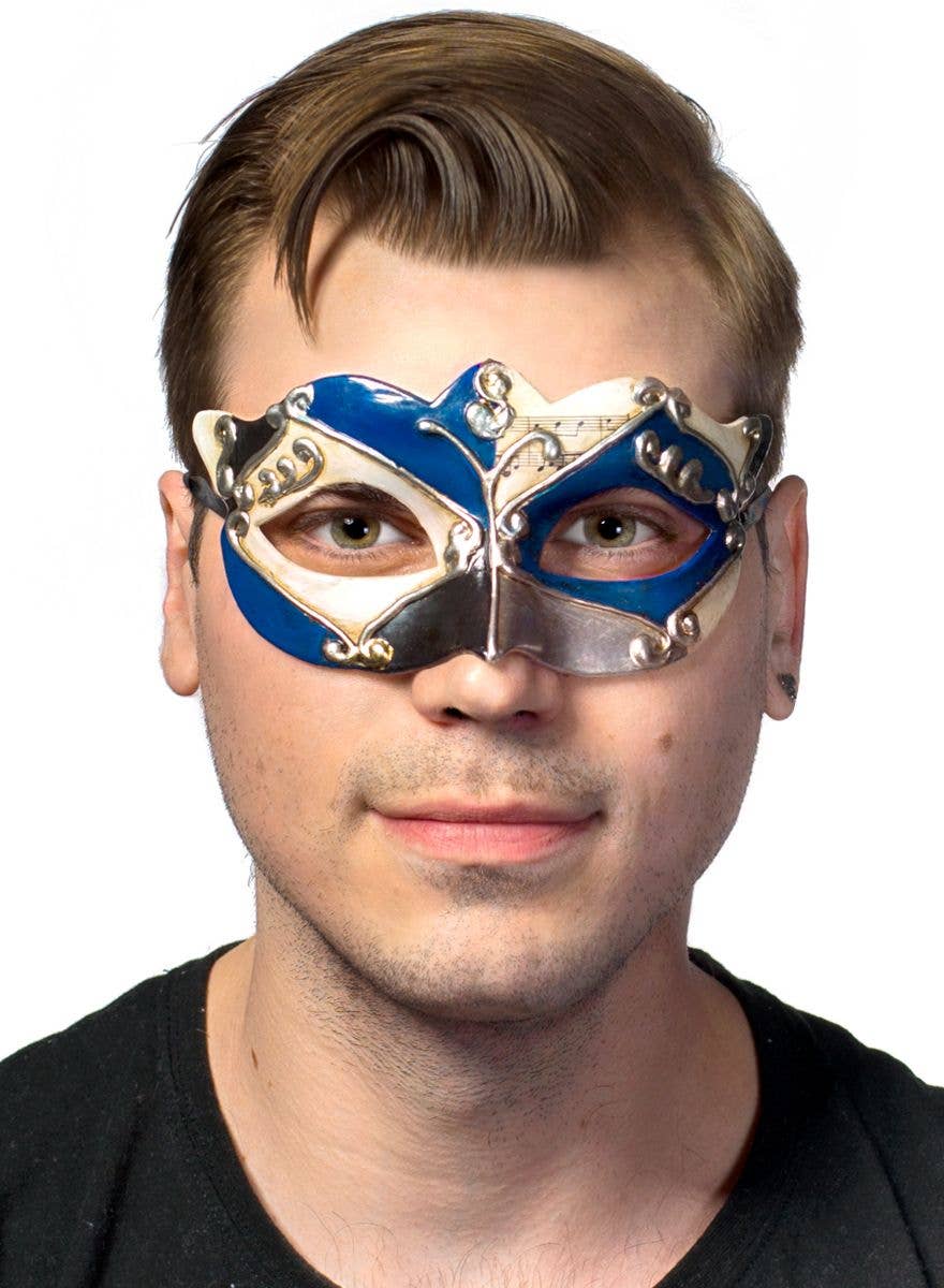 Black Silver music masquerade eye mask men boys Halloween costume New Year Party 