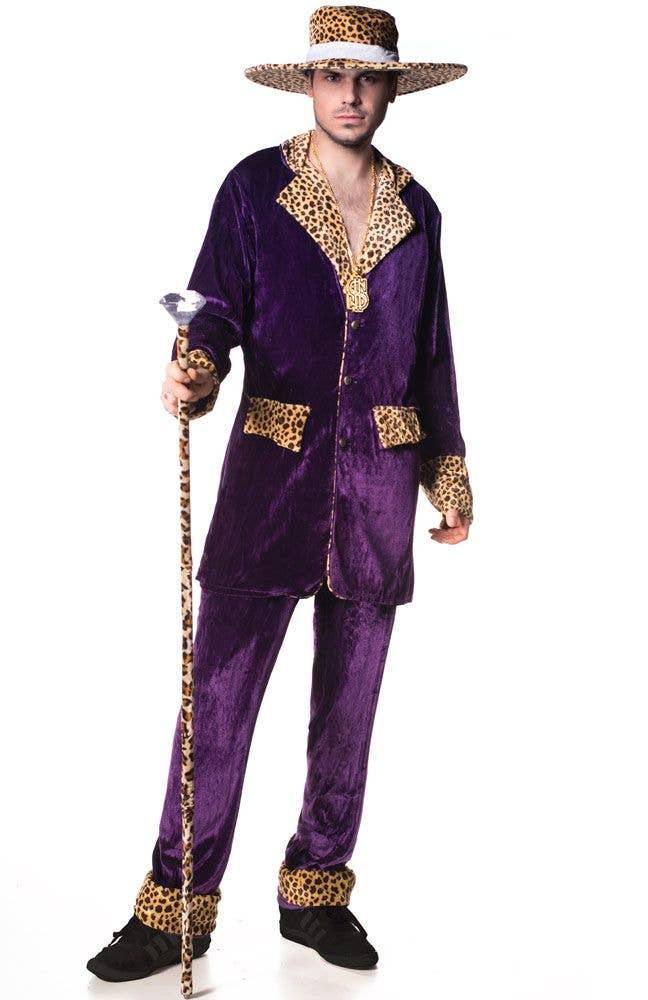Purple Velveteen Pimp Dress Up | Men's Mac Daddy Gangster Costume