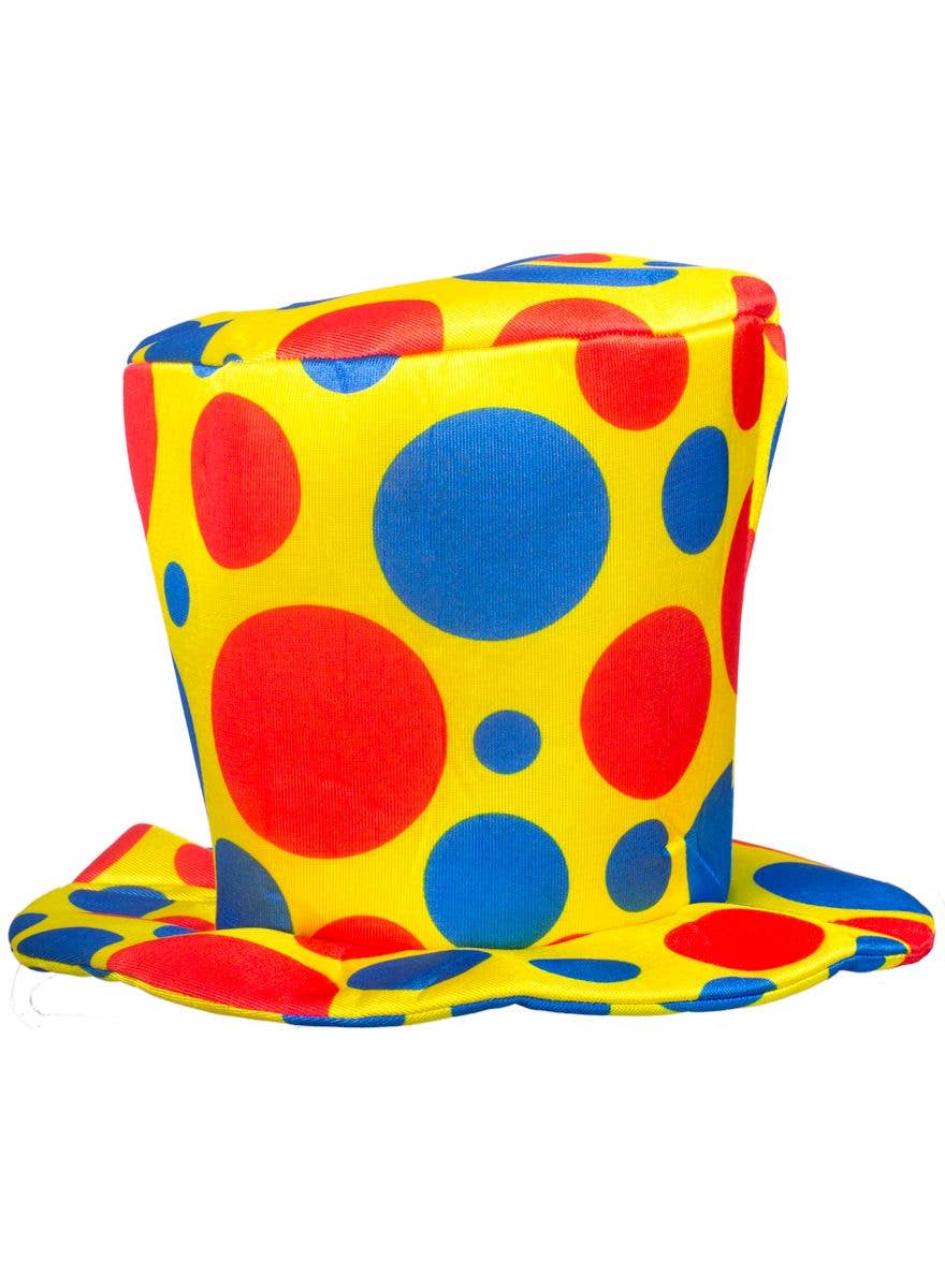 Satiny Finish Polka Dot Foam Clown Top Hat Unisex Costume Accessories 