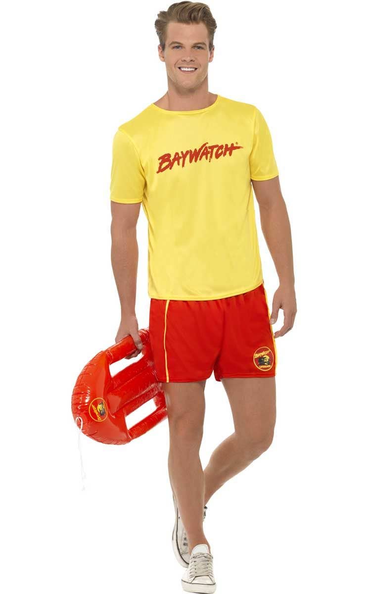 Men's Hunky Licensed Baywatch Lifeguard David Hasselhoff Fancy Dress Costume 80s