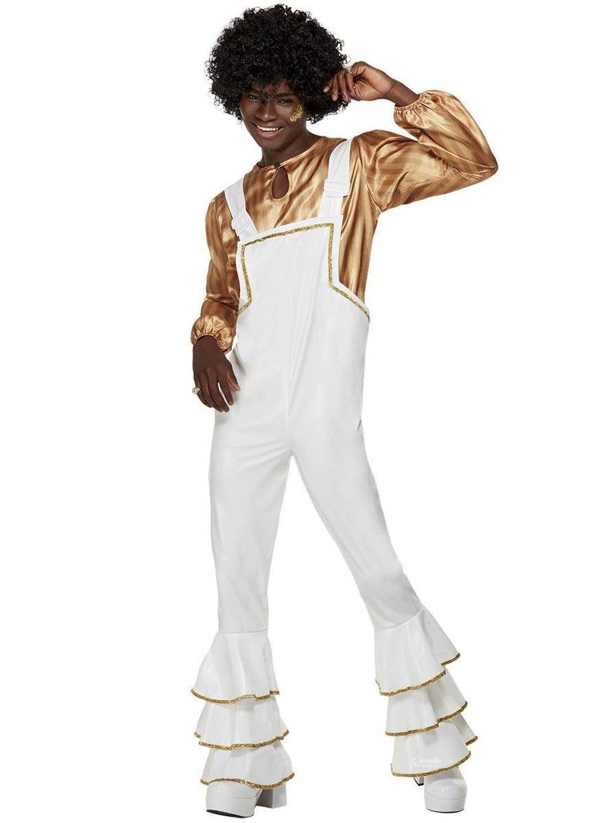 Mens White Long Sleeve Jumpsuit with Graphics | White long sleeve jumpsuit,  Long sleeve jumpsuit, Jumpsuit men