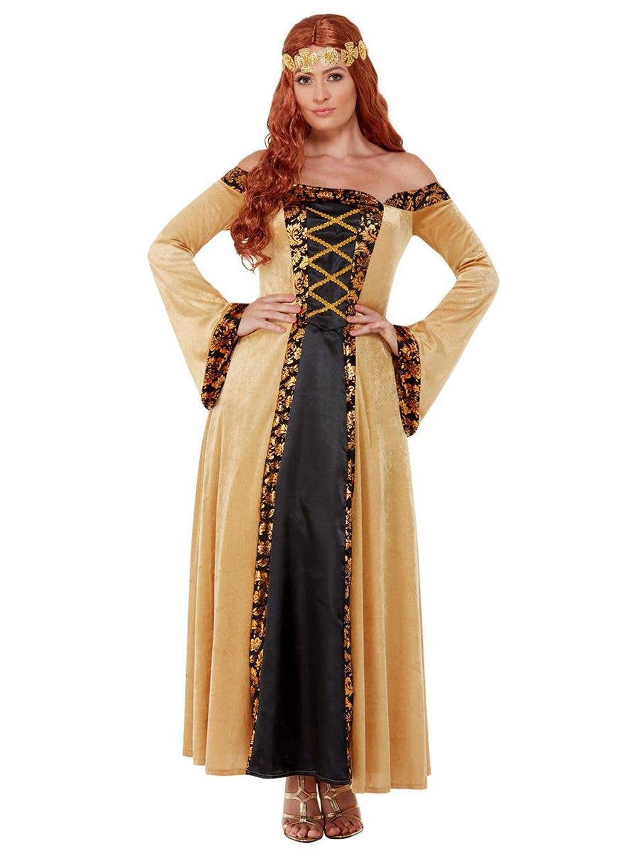Black and Gold Medieval Womens Costume
