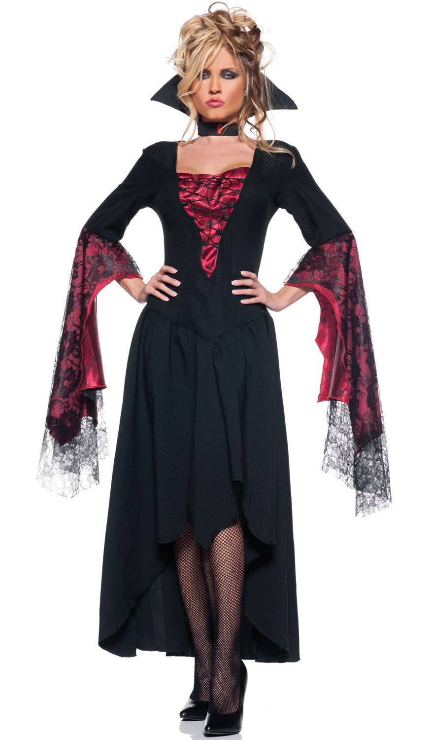 Black & Red Countess Halloween Costume | Women's Vampire Costume