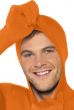 Novelty Men's Second Skin Orange Morphsuit Costume - Close Up Image