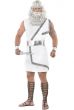 White and Silver Greek God Zeus Toga Costume - Front Image