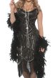 Black and Silver Sequinned 1920 Great Gatsby Flapper Costumes for Women - Close Image