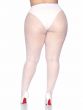 Women's White Plus Size Fishnet Stockings Back Image 