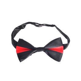 Black and Red Striped Bow Tie Costume Accessory