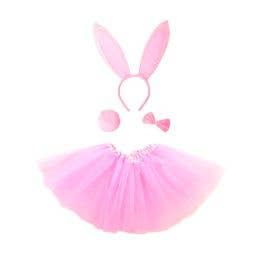Pink Easter Bunny 3 Piece Girls Costume Tutu Set