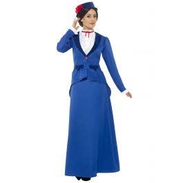 English Nanny Women Costume Fancy Dress Victorian Mary Poppins Style Standard 