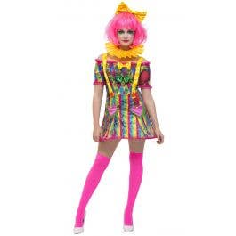 smiffys 96312 Adult Hooped Clown Costume Size Medium Multicoloured 