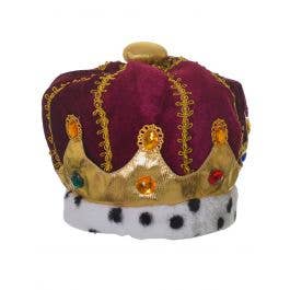Velvet King Kings Crown Red Medieval Renaissance Pimp Crown Costume Accessory 