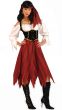 Black and Red Striped Pirate Maiden Costume for Women - Main Image