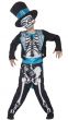 Boy's Black White And Blue Day Of The Dead Groom Halloween Skeleton Printed Fancy Dress Costume Alternative Image