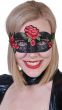 Women's Red and Black Rose Masquerade Mask Main Image
