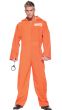 Men's Orange Prisoner Jumpsuit Fancy Dress Costume Front